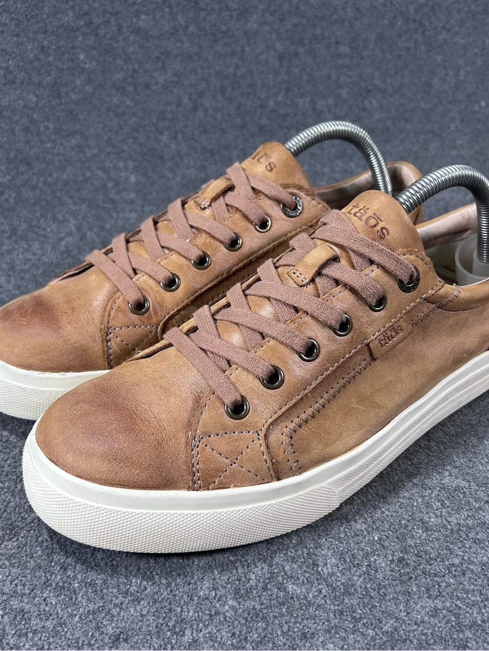 Taos Women's Plim Soul Lux Caramel Brown Leather Casual Sneakers Size 10